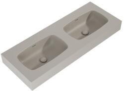 AREZZO design design MABEL DUO öntöttmárvány falra szerelhető dupla mosdó 120 cm, matt beige - AR-168891 (AR-168891)