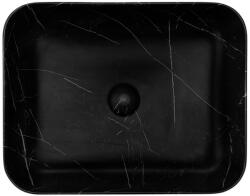 RIHO W031006M01 márványmintás kerámia mosdó, szögletes 50x39x13cm Matt fekete