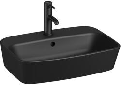 Jika H8183827161041 LYRA PLUS 550x400mm mosdótál csaplyukkal és túlfolyóval MATT FEKETE (h8183827161041)