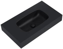 AREZZO design design MABEL öntöttmárvány falra szerelhető mosdó 80 cm, matt fekete - AR-168855 (AR-168855)