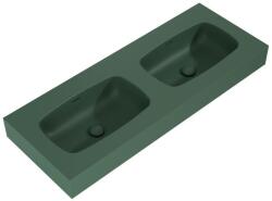 AREZZO design design MABEL DUO öntöttmárvány falra szerelhető dupla mosdó 120 cm, matt zöld - AR-168889 (AR-168889)