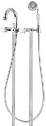 Bugnatese 8402PNS Bugnatese Olympia Szabadon álló kádcsaptelep kézizuhannyal szálcsiszolt nikkel színben