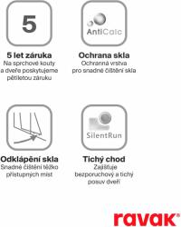 RAVAK YVY0C00ZG Blix BLDP4-180 zuhanyajtó krómhatású+grape * (0YVY0C00ZG)