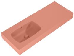 AREZZO design design MABEL öntöttmárvány falra szerelhető mosdó 120 cm (60+60) bal, terra pink - AR-168875 (AR-168875)