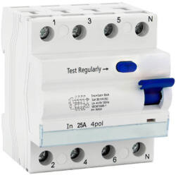 Áram-védőkapcsoló (Fi-relé) analóg 4P 40A 30mA 10kA GRAO1468 (GRAO1468)