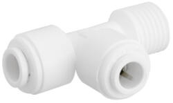  T" elosztó - bekötő csatlakozó (aszimmetrikus) 1/4"x1/4"x1/4" KM PUSH-IN (PUSH-T-141414-KM-A)