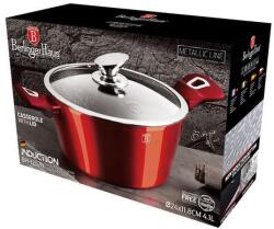 Berlinger Haus Burgundy lábos, 24 cm-es, indukciós, üveg fedővel, 4, 1 literes