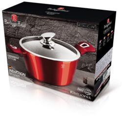 Berlinger Haus BURGUNDY lábos 28cm 6, 1l+üvegfedő indukciós