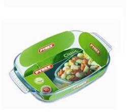 Pyrex ESSEN szögl. sütőtál+fedő 6, 5l (4, 3l+3, 2l) - konyhavarazsshop - 6 400 Ft
