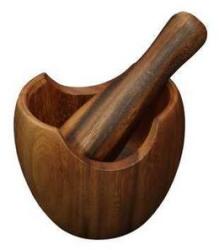 Parawood Fa mozsár 12 x 10 cm, íves peremmel