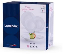 Luminarc PLUMI üveg étkészlet 18 részes-FEHÉR ARCOPAL