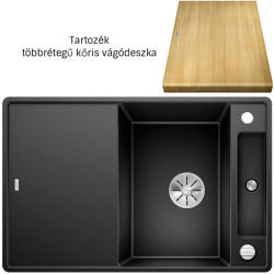 BLANCO Axia III 45 S-F fekete 525843 Silgranit mosogatótálca fa vágódeszkával