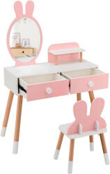 Timeless Tools Nyuszis fésülködő asztal gyerekeknek, tükörrel, székkel - extracar