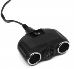  2-es szivargyújtó elosztó + 2 USB - 12/24V