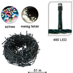 Timeless Tools 480 LED-es karácsonyi fényfüzér, 8 mozgó beállítással - meleg fehér