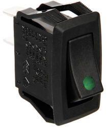 LAMPA Billenőkapcsoló zöld leddel - 12/24V 10A