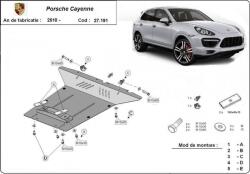 Scut Protection Porsche Cayenne, 2010-2018 - Acél Motorvédő lemez
