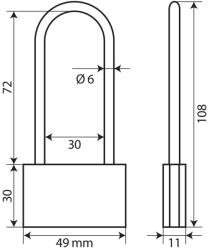 LAMPA hosszúszárú lakat motorkerékpárokhoz 108mm