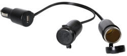 LAMPA Szivargyújtó elosztó, dupla +USB