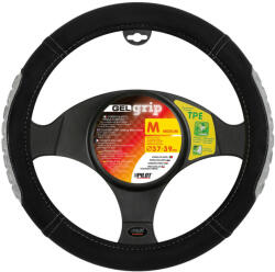 LAMPA Gel Grip kikroszálas kormányvédő huzat - M 37-39cm - fekete/szürke
