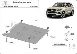 Scut Protection Mercedes GLE X166, 2015-2024 - Acél Váltóvédő lemez