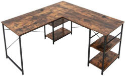 Timeless Tools Átalakítható L alakú íróasztal polcokkal - barna