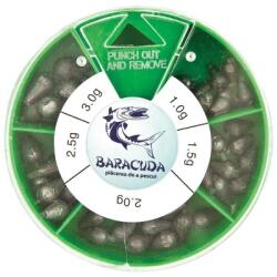 Baracuda Set plumb culisant tip lacrima, 100 g, 5 marimi/set, 1.0 - 3.0 g (Set05)