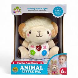  Zenélõ bébi játék, el. , hang+váltófény, plüss bárány, 19x24 cm dob