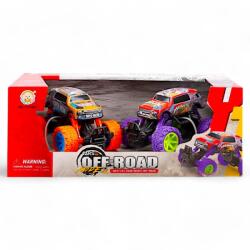 Fém lemez autó klt. , 2 db, 4x4, gumikerék, 12 cm, 29x14 cm dob