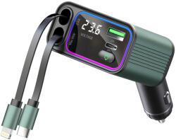 GC08 65 W 4 az 1-ben visszahúzható szivargyújtós töltő - USB Type C - 36W