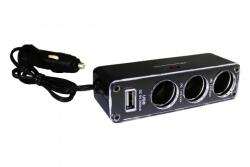  Szivargyújtó elosztó - univerzális - hármas - AE-WF0096USB