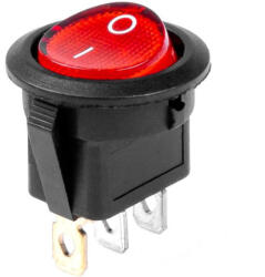 AMIO kétállású kerek kapcsoló - piros - 12V/24V