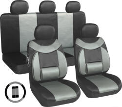  Univerzális 11 részes deréktámaszos üléshuzat szett - szürke-fekete - AG28505