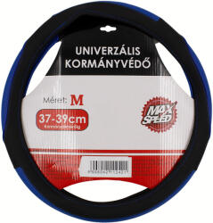 Maxspeed perforált műbőr kormányvédő - fekete/kék - 37-39cm