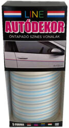 LINE öntapadós dekorcsík - 8x130cm - világosszürke-babakék - 10