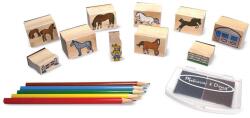 Melissa & Doug M&D, Fa Nyomda Készlet Ceruzákkal, Lovak