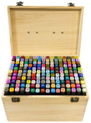 Timeless Tools Kétvégű alkoholos marker készlet fadobozban - 176 db