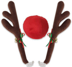  Plüss rénszarvas agancs és orr autóra