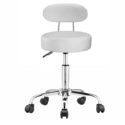 Timeless Tools Háttámlás, kerek kozmetikai szék - fehér