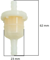  Papír benzinszűrő - 62x23 mm - Ø 6mm