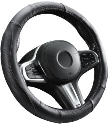  Valódi bőr kormányvédő szellőző lyukacsos pink varrásos mintával - 36-38cm - DW-5505P