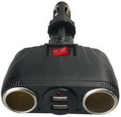 ALL Ride 4-es szivargyújtó elosztó - kapcsolható/dönthető - 12/24V