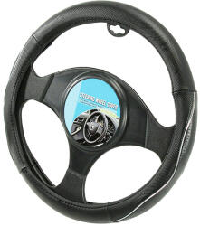 ALLRIDE All Ride műbőr kormányvédő - fekete/ezüst hullám minta - 37-39cm