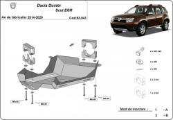 Scut Protection Dacia Duster, 2014-2020 - Acél EGR védő lemez