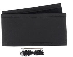  Valódi bőr kormányvédő - fekete - varrható - 39-41cm