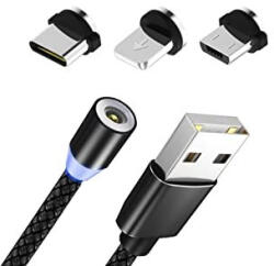 Mágneses usb töltőkábel - Micro USB/Type-C/Lightning