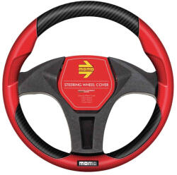 MOMO Tuning kormányvédő - 38-39cm - fekete/piros-fehér