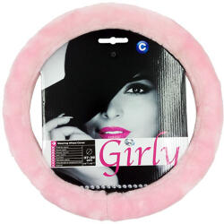  Kormányvédő szőrös - rózsaszín - 37-39cm