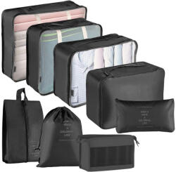 Timeless Tools Bőröndrendszerező szett 8 darabos - fekete