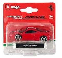 Bburago Race and Play Ferrari 458 Speciale piros fém autó 1: 64